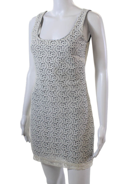 Velvet Torch Womens Sleeveles Round Neck Lace Overlay Mini Dress White Size XS
