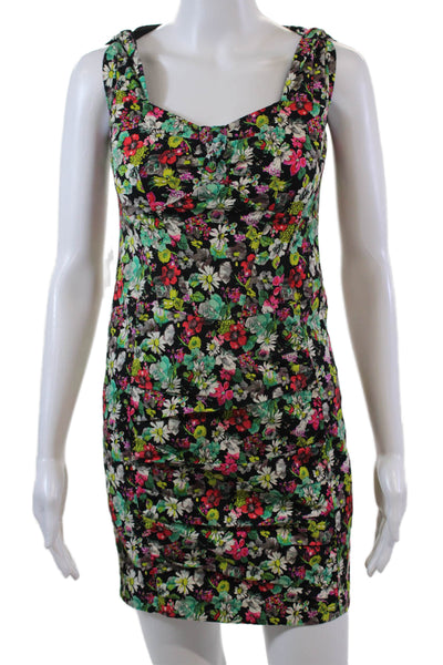 Nanette Lepore Womens Cotton Floral Sleeveless Mini Dress Multicolor Size 0