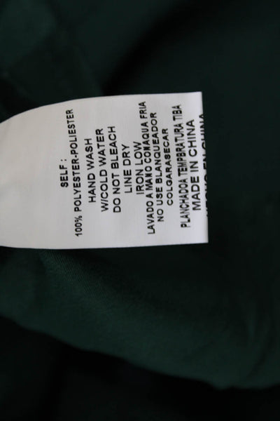 Six Fifty Womens Long Sleeve Smocked Rouched Detail Crop Top Green Size S