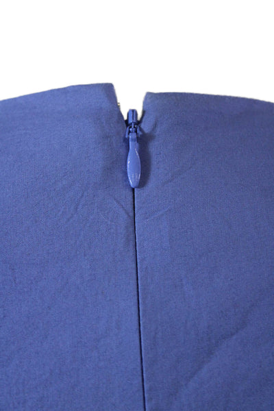 J Crew Womens Cotton V-Neck Sleeveless Knee Length A-Line Dress Blue Size 00