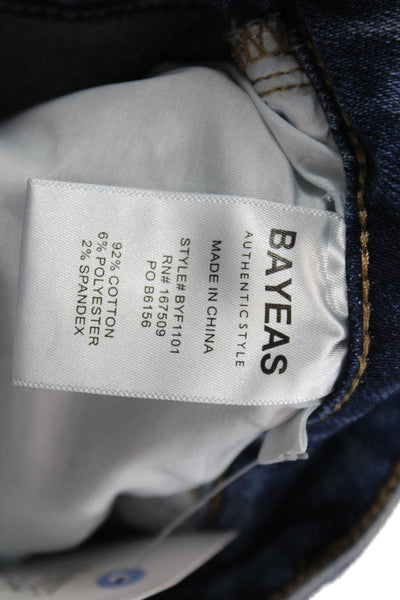 Bayeas Womens Cotton Dneim Five Pocket High-Rise Bootcut Jeans Blue Size 32