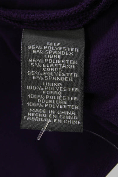 Vince Camuto Womens Short Sleeves Knee Length A Line Dress Purple Size 2