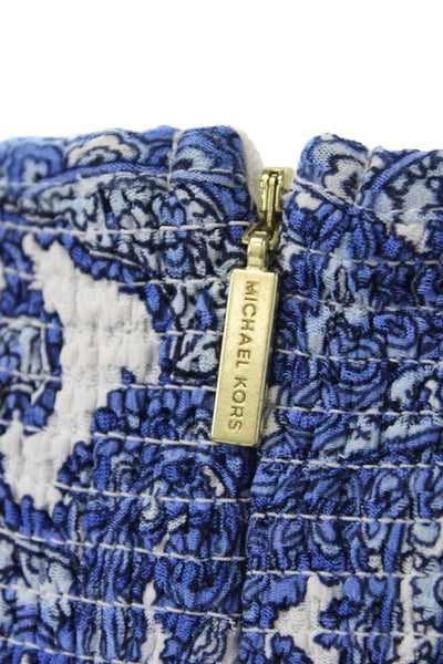 Michael Michael Kors Womens Paisley Print Maxi Dress Blue White Size Extra Small