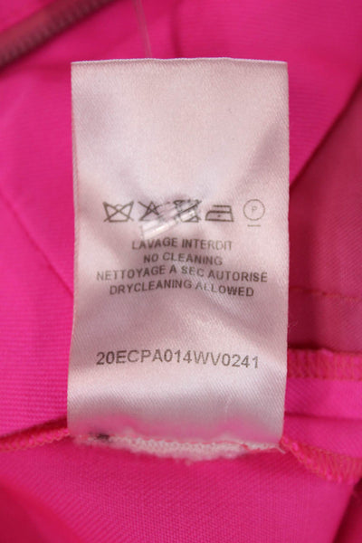 Nina Ricci Womens Creased Straight Leg Dress Pants Neon Pink Wool Size EUR 34