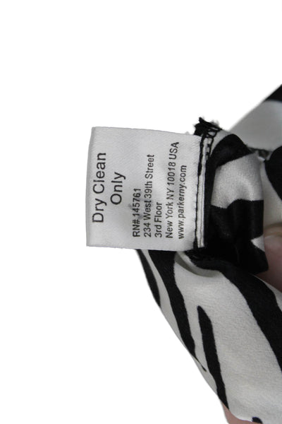 Parker Womens Silk Abstract Floral Printed Rouched Hem Capri Pants White Size 10