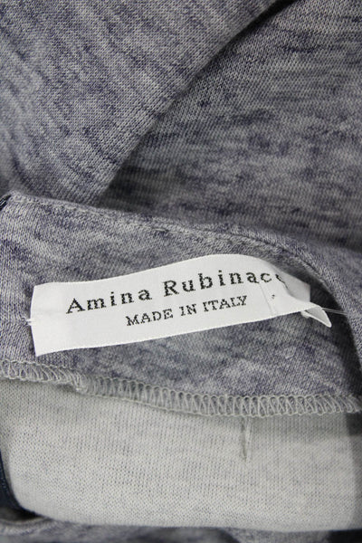 Amina Rubinacci Womens Cotton Sleeveless Zippered Mini Dress Blue Size 40
