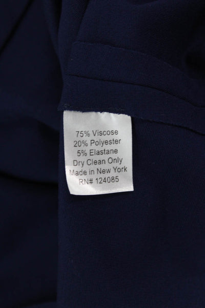 Lisa Perry Womens Short Sleeve Zippered V-Neck T-Shirt Dress Blue Size 0