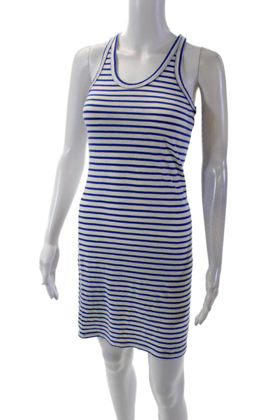 J Crew Womens Cotton Striped Casual Sleeveless Trapeze Dress White Size XS