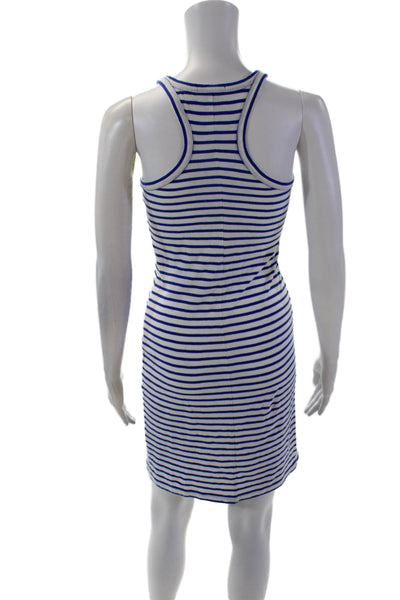 J Crew Womens Cotton Striped Casual Sleeveless Trapeze Dress White Size XS