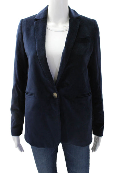 Set Urban Deluxe Womens Long Sleeve V-neck Collared Sleek Blazer Blue Size 2