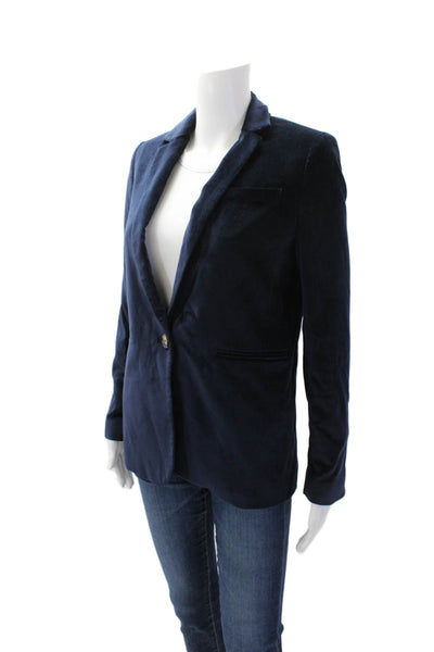 Set Urban Deluxe Womens Long Sleeve V-neck Collared Sleek Blazer Blue Size 2