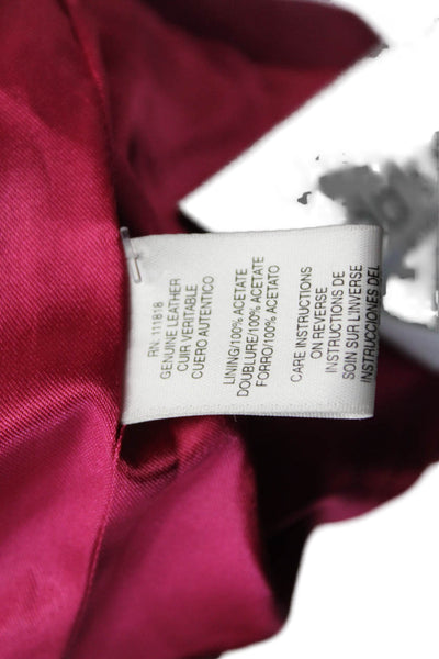 Michael Michael Kors Womens Front Zip Collared Suede Jacket Pink Size Small