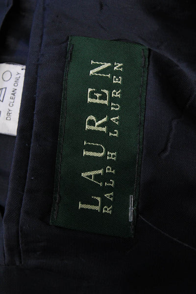 Lauren Ralph Lauren Mens Two Button Notched Lapel Plaid Blazer Jacket Navy 42