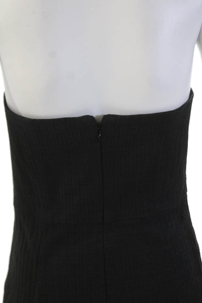 Trina Turk Womens Strapless High Waist Knee Length Dress Black Cotton Size 4