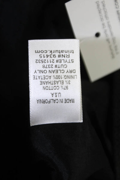 Trina Turk Womens Strapless High Waist Knee Length Dress Black Cotton Size 4