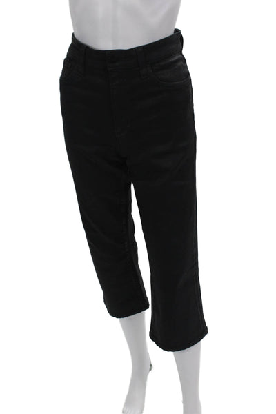 Joes Womens The Callie High Rise Coated Bootcut Cropped Jeans Black Size 29
