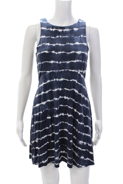 Athleta Women's Sleeveless Round Neck Flare Mini Tie Dye Dress Blue Size S