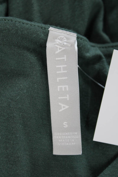 Athleta Women's Sleeveless Round Neck Fit Flare Casual Mini Dress Green Size S