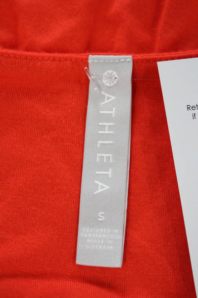 Athleta Women's Round Neck Sleeveless Fit Flare Mini Dress Orange Size S