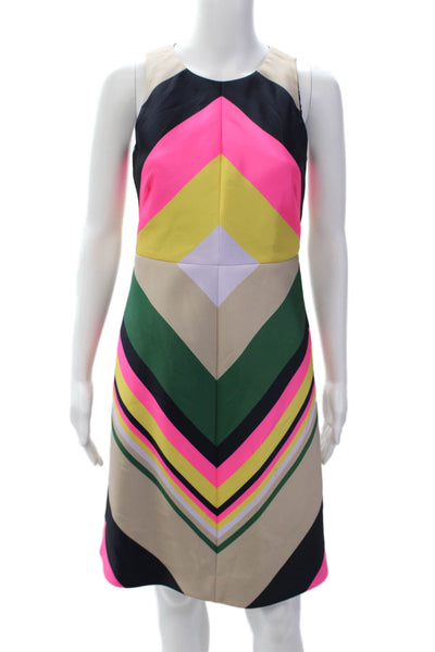 J Crew Women's Round Neck Sleeveless Multicolor A-Line Mini Dress Size 00
