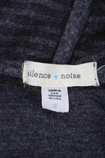 Silence And Noise Women's Short Sleeves Open Front Cardigan Sweater Gray Size S