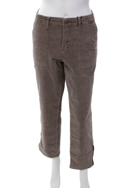 Sanctuary x Anthropologie Womens Zipper Fly Mid Rise Velvet Pants Brown Size 30