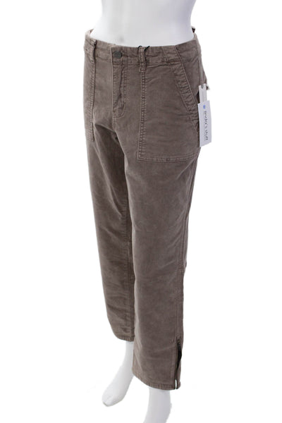 Sanctuary x Anthropologie Womens Zipper Fly Mid Rise Velvet Pants Brown Size 30