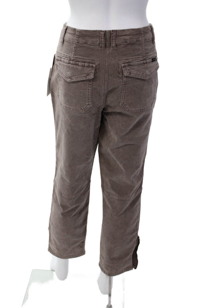 Sanctuary x Anthropologie Womens Zipper Fly Mid Rise Velvet Pants Brown Size 30