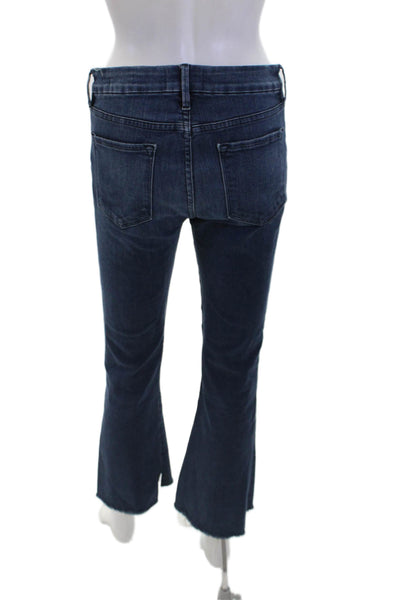 Frame Denim Womens Cotton Dark Wash Zippered Bootcut Jeans Blue Size 28