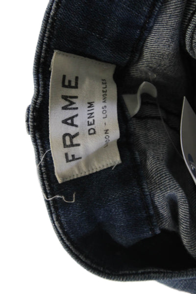Frame Denim Womens Cotton Dark Wash Zippered Bootcut Jeans Blue Size 28