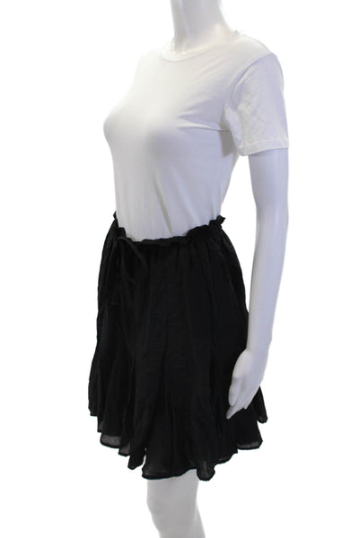 Sabina Musayev Womens Tied Stretch Flowy Casual Mini Skirt Black Size M
