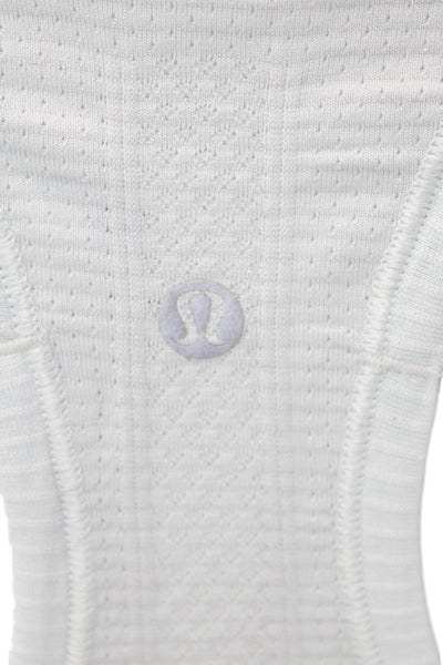 Lululemon Womens Scoop Neck Striped Knit Racerback Tank Top Blue Size 2