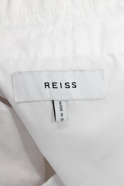 Reiss Womens Cotton High Rise Slim Straight Leg Pants White Size 30