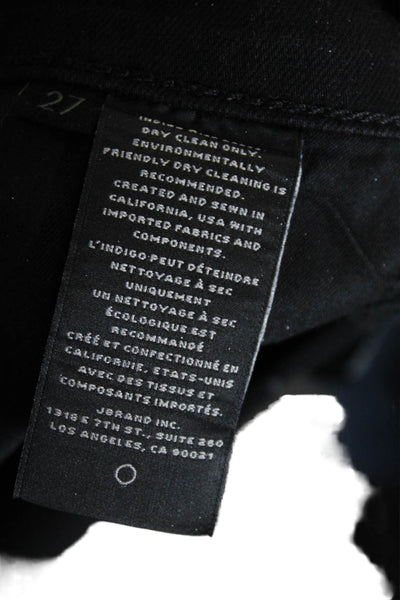 J Brand Womens Cotton Zippered High-Waisted Skinny Jeans Black Size 27