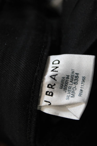J Brand Womens Cotton Zippered High-Waisted Skinny Jeans Black Size 27