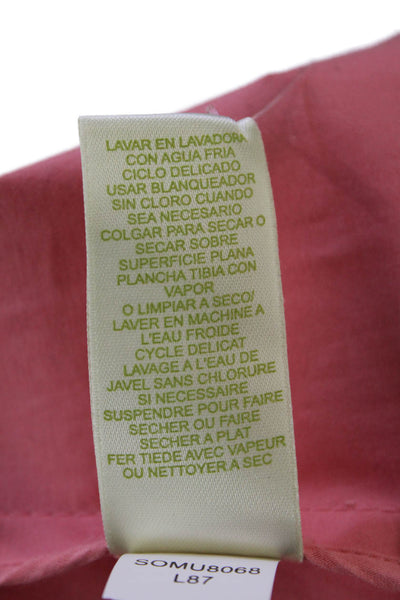 Sigrid Olsen Womens Button Front Collared Light Jacket Pink Cotton Size 6