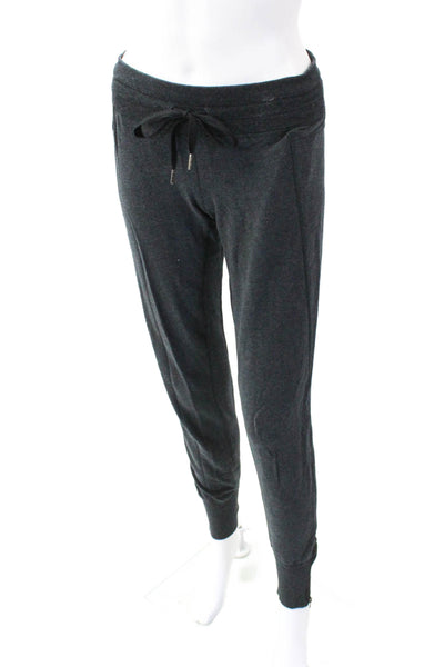 Lululemon Womens Mid Rise Drawstring Zipper Ankle Jogger Pants Gray Size 4