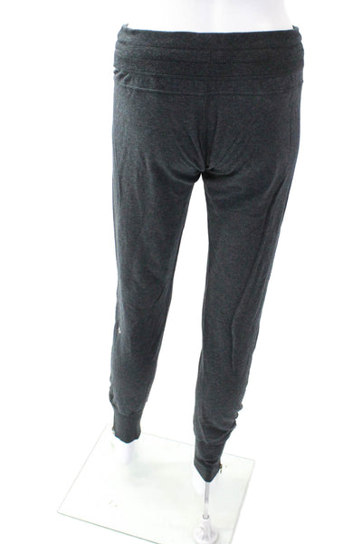 Lululemon Womens Mid Rise Drawstring Zipper Ankle Jogger Pants Gray Size 4
