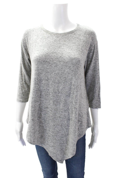 Soft Joie Womens 3/4 Sleeve Scoop Neck Asymmetrical Sweatshirt Gray Size 2XS