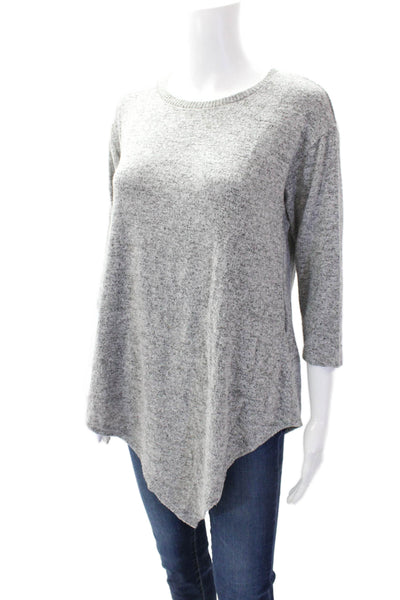 Soft Joie Womens 3/4 Sleeve Scoop Neck Asymmetrical Sweatshirt Gray Size 2XS