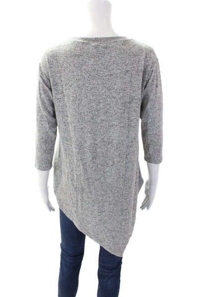 Soft Joie Womens 3/4 Sleeve Scoop Neck Asymmetrical Sweatshirt Gray Size 2XS
