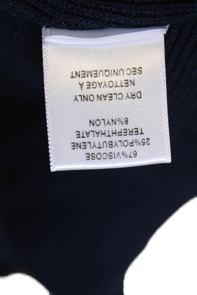 Bailey 44 Womens Tight Knit Arm Cut Out Detail V-Neck Sweater Navy Blue Size XS