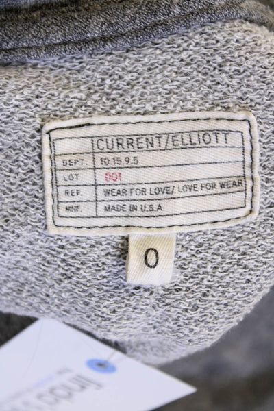 Current/Elliott Womens Long Sleeve Ruffle Detail Sweatshirt Gray Size 0