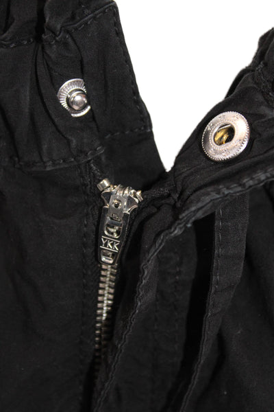 Amo Womens Cotton Buttoned Drawstring Paper Bag Casual Shorts Black Size XS