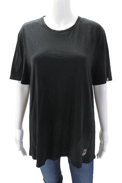 Psycho Bunny Womens Cotton Short Sleeve Round Neck Basic T-shirt Black Size L