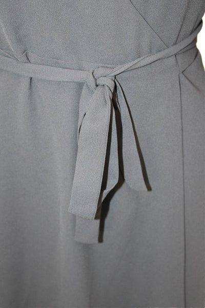 Wilfred Womens V-Neck Short Sleeve Tie Wrap Dress Size Dark Gray Size XS