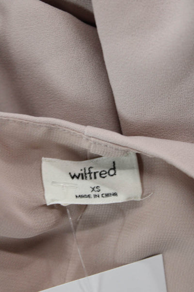 Wilfred Womens V-Neck Puff Shoulder Short Sleeve Wrap Lined Dress Blush Size XS