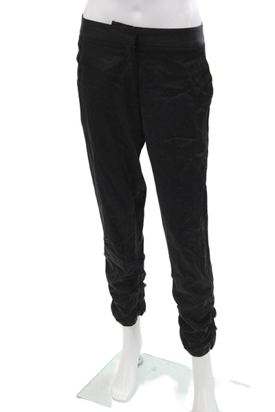 Daughters Of The Liberation Womens High Rise Ruched Ankle Pants Black Size 2