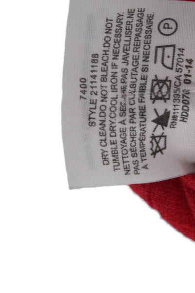 Tory Burch Womens Linen Long Sleeves Button Down Shirt Candy Red Size 4