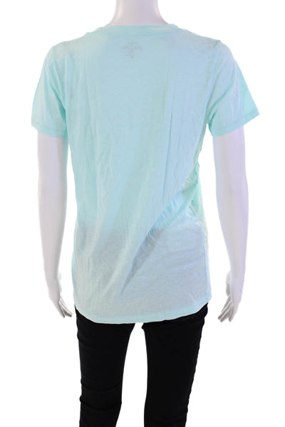 J Crew Womens Cotton Short Sleeve V-neck Casual T-shirt Blue Size M